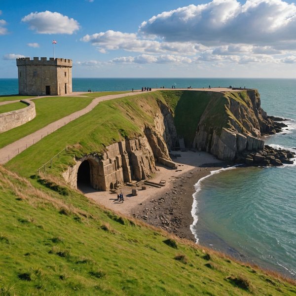 Where can tourists participate in immersive experiences about the history of British coastal defense?